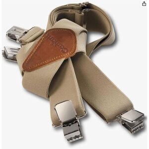 NEW Mens Carhartt 45002 Adult's Utility Suspender Khaki Leather Patch
